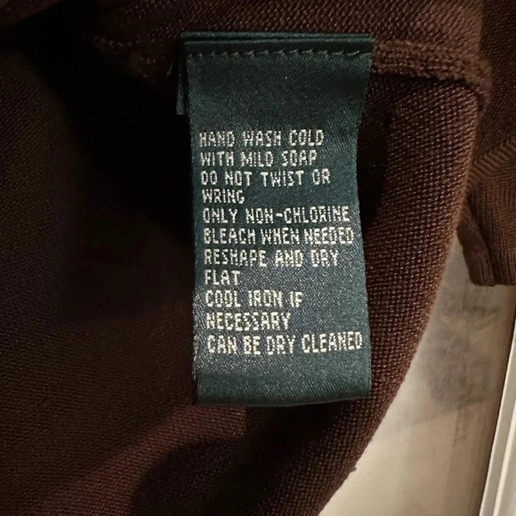 Lauren Ralph Lauren Black Label Classic Chocolate Brown Silk Top Size 0Petite 0P - Picture 5 of 6